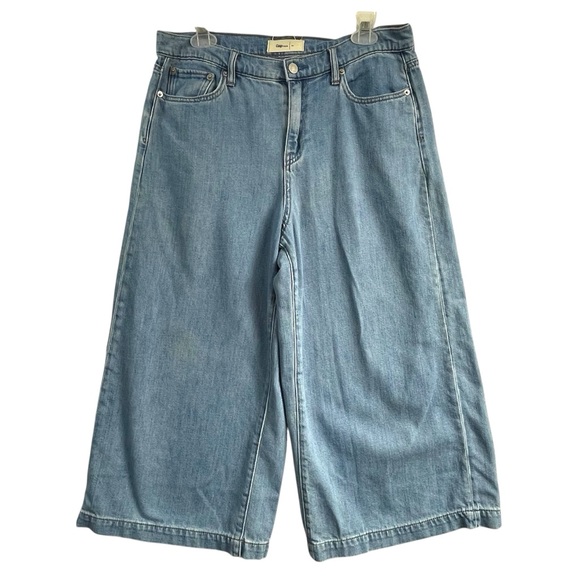 GAP Baggy Culot Jeans Wide 30 Light Blue Gaucho Classic Boho Y2K Alt Basic Crop - Picture 1 of 16
